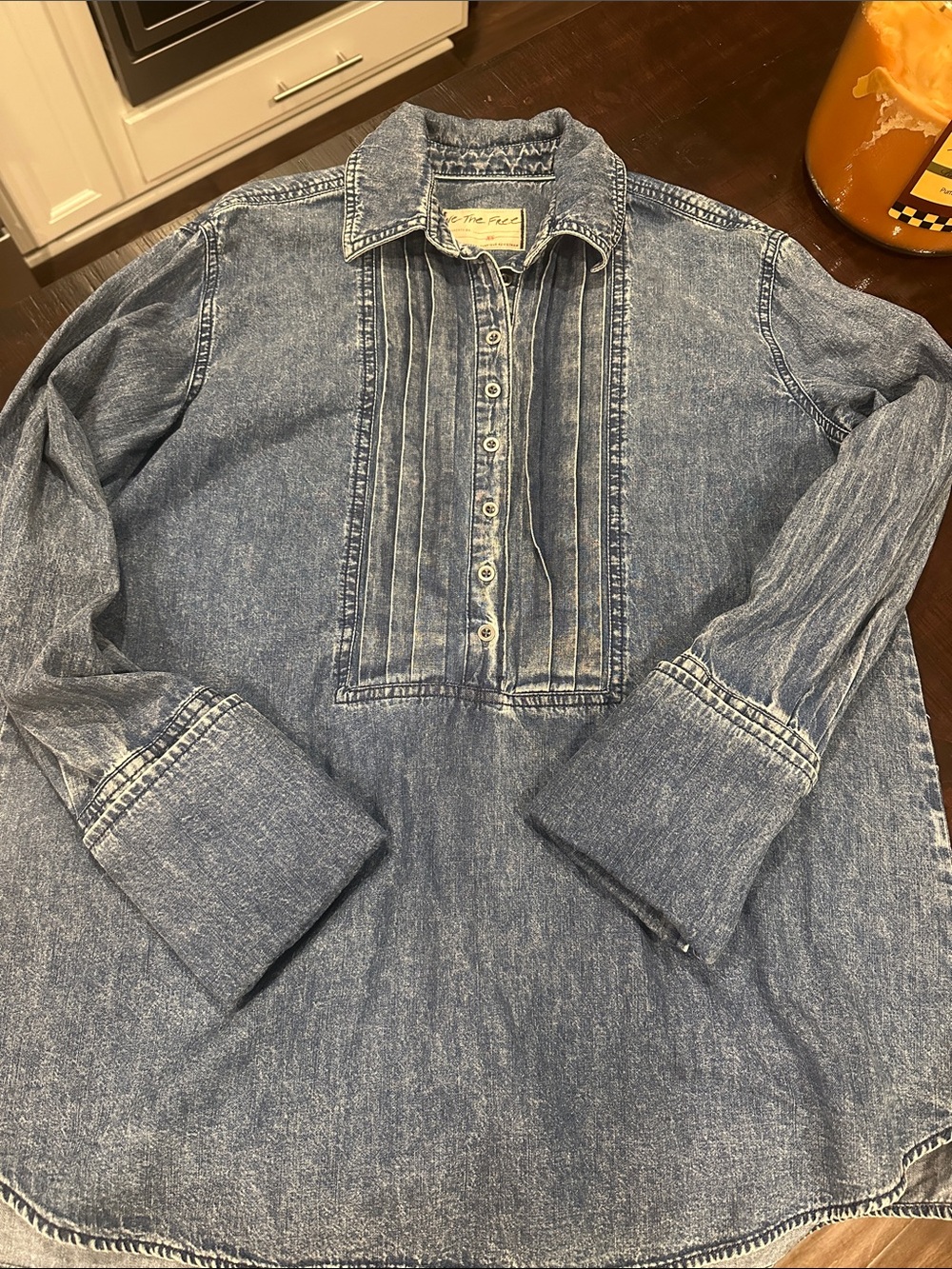 We The Free Washed Denim Tunic Blue XS